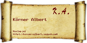 Körner Albert névjegykártya