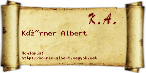 Körner Albert névjegykártya