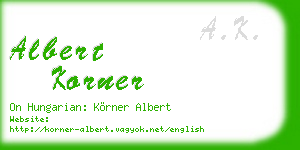 albert korner business card
